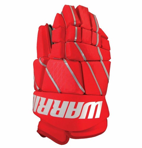 New Warrior Burn Fatboy box lacrosse goalie gloves 14" Red Lax indoor goal