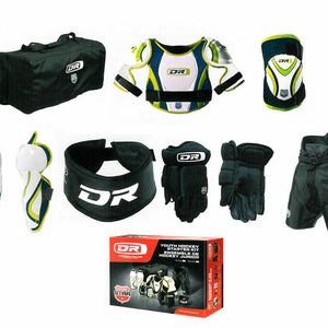 Youth medium hockey pants gloves shin elbow shoulder bag neck equipment set New