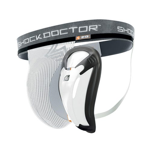 New Shock Doctor 213 core supporter with bio flex cup teen large white baseball