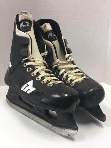 Vintage Rare Micron M2 Senior size 7.5 Ice Hockey Player Skates sr vtg Black
