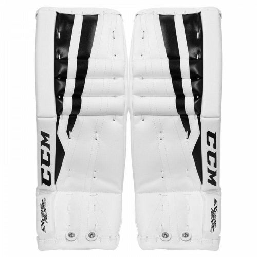 New CCM Extreme Flex II 760 Ice Hockey Goalie leg pads Youth 20" white black pad