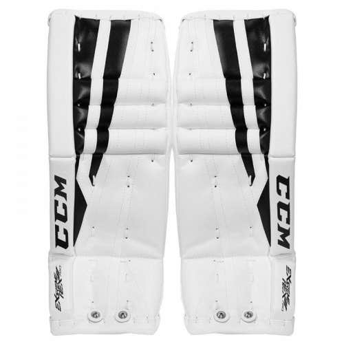 New CCM Extreme Flex II 760 Ice Hockey Goalie leg pads Youth 20" white black pad