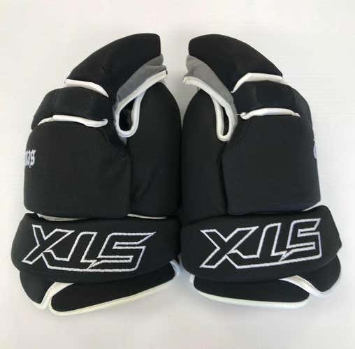 New STX Sentry box lacrosse goalie gloves 15" black Lax indoor senior goal
