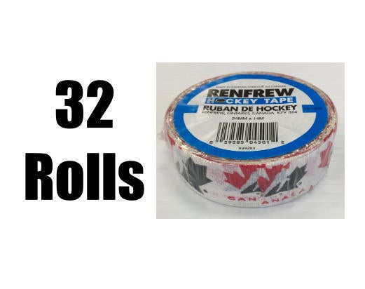 Roll Pack Cloth Hockey Stick Tape RED 24MM x 25M RENFREW PRO 3 