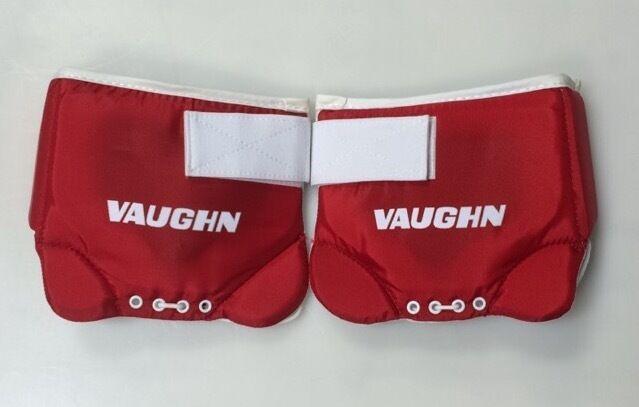 New Vaughn 7701 ice hockey goalie goal junior jr thigh guard boards pads red