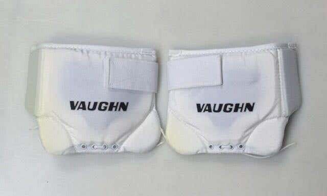 New Vaughn 7701 ice hockey goalie goal junior jr thigh guard boards pads white