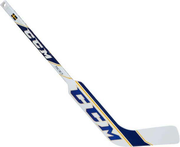 Bundle: 2 CCM composite mini hockey goalie stick Sweden blue yellow left hand new LH goal