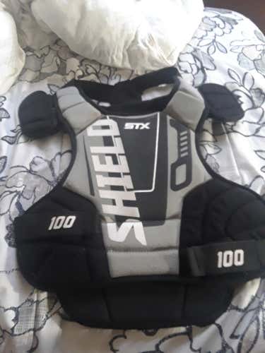 Gray and Black Used Youth Small STX Shield 100 Chest Protector