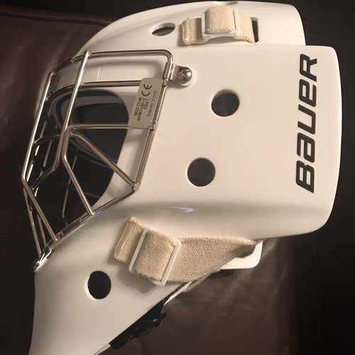 White Senior Bauer 960XPM Pro Stock Goalie Mask