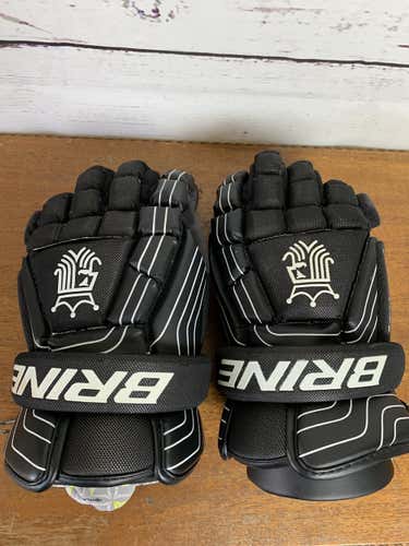 Used Brine King Superlight Black Lacrosse Gloves 13"