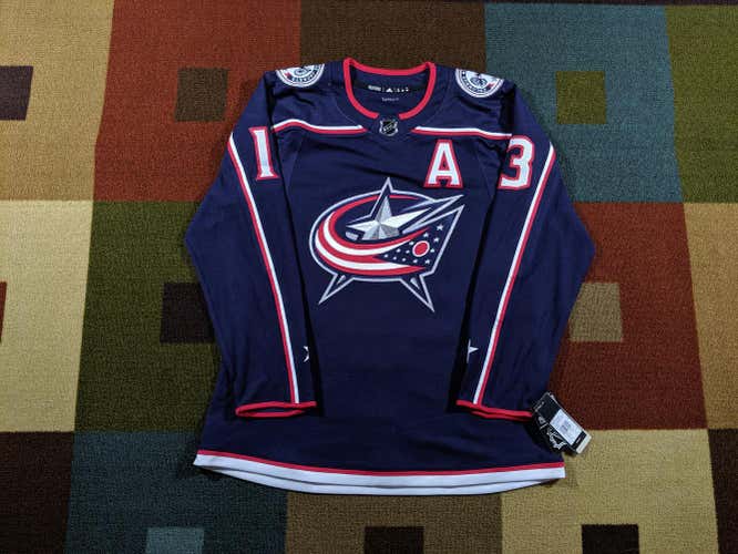 Columbus Blue Jackets Cam Atkinson Adidas Authentic Home Jersey NWT - 50