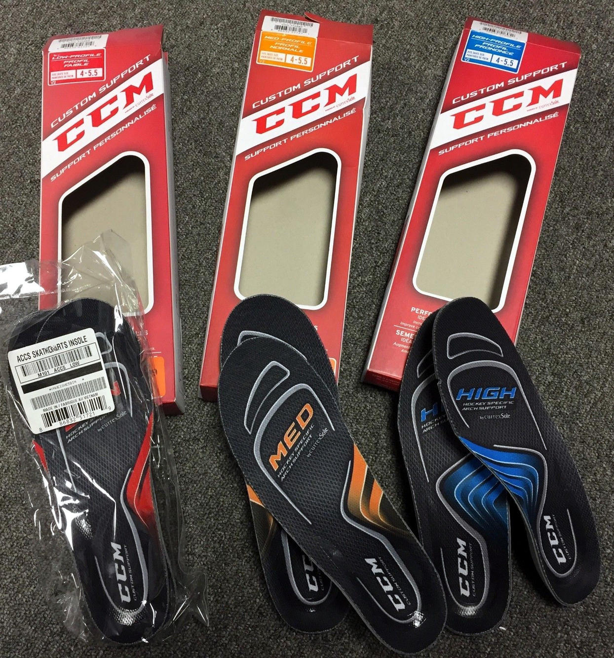 CCM CUSTOM MID SUPPORT PERFORMANCE INSOLES FREE SHIPPING ASSORTED SIZES 