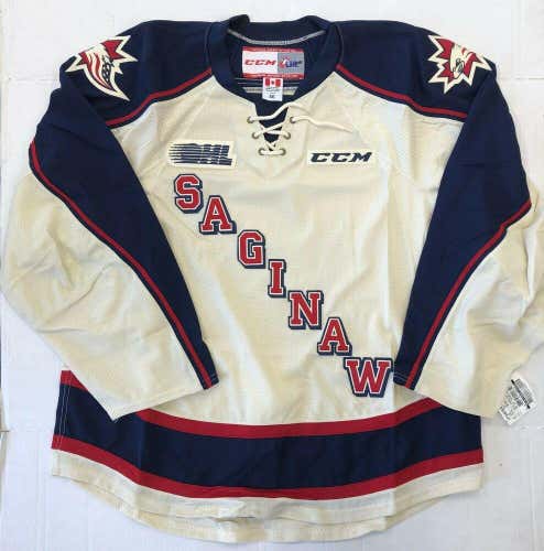 New Authentic Pro Stock CCM Saginaw Spirit Hockey Player Jersey 54 7287 OHL CHL