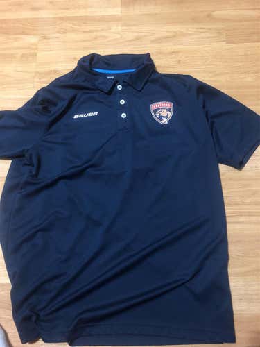 Florida Panthers Blue Men's Large Bauer Collared Shirt