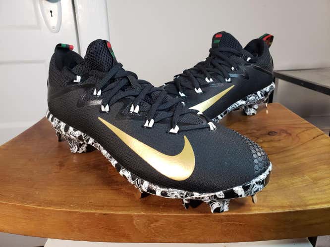 Nike Ultrafly Elite BHM (Rare) Men's Sz 9.5 Baseball Cleats Black Gold