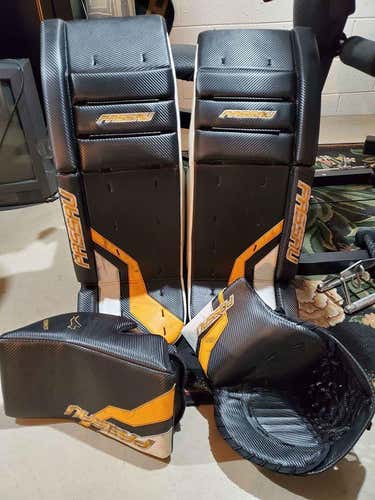 Black Used Senior 33" + 2 Regular Passau Goalie Full Set Pro Stock