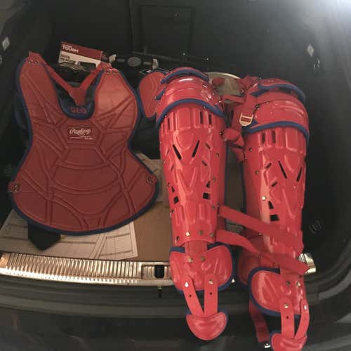 Red Rawlings Professional series Catcher's Leg Guard And Chest Protector