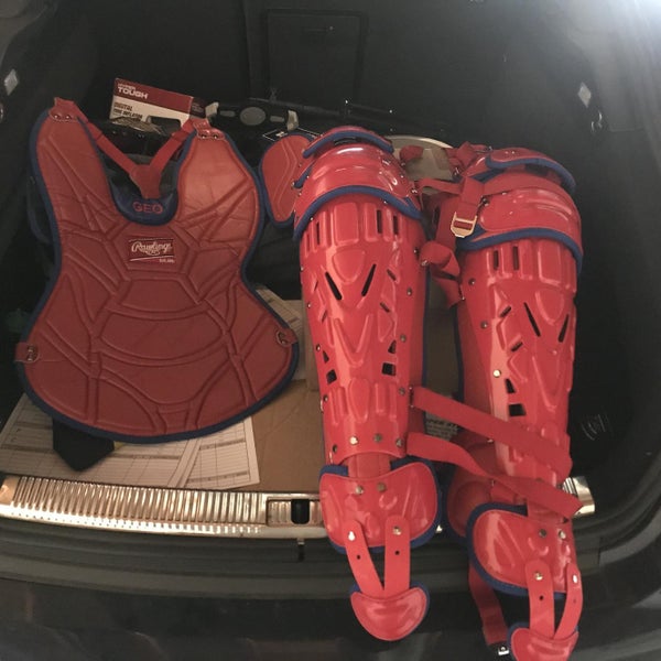 Red Rawlings Professional series Catcher's Leg Guard And Chest Protector