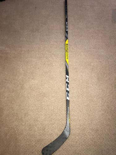 Used Senior CCM Right Handed Super Tacks Hockey Stick Pro Stock Curve P-90 ( extended stick )