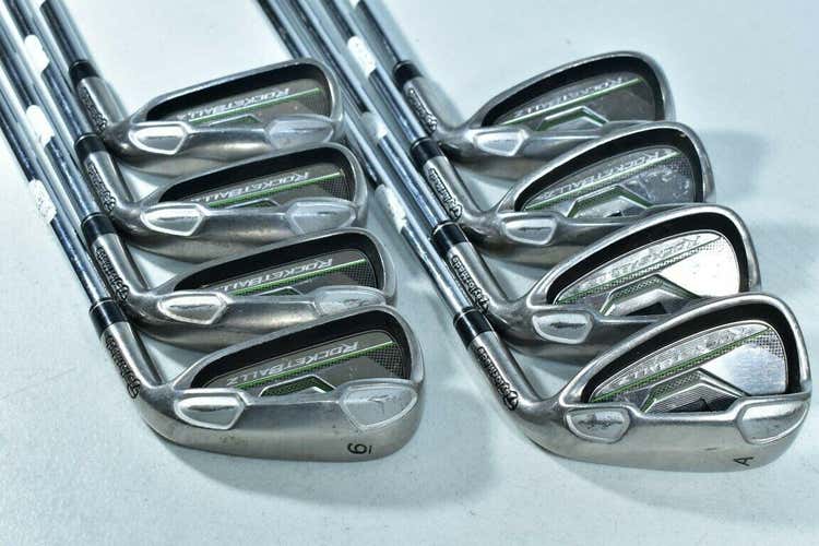 Used Men's TaylorMade Right Handed RocketBallz Iron Set Stiff Flex Steel Shaft