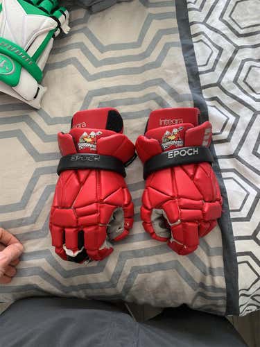 Red Used Player Epoch Integra 14" Lacrosse Gloves