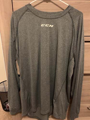 Gray CCM Dri Fit Long Sleeve Shirt