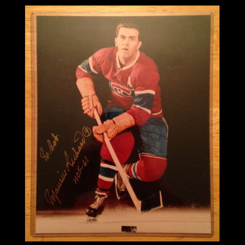 Maurice Richard Montreal Canadiens Signed 8x10 Photograph (Personalized "To Bob", HOF Inscription)
