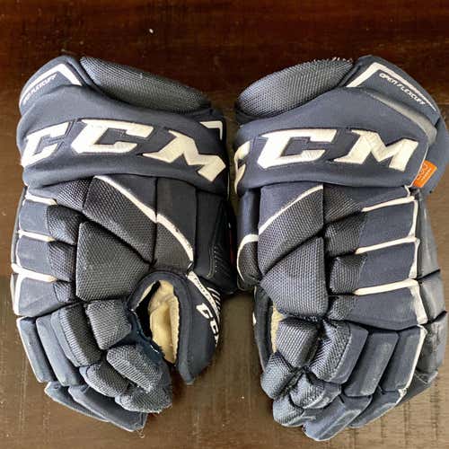 Blue Used CCM Jetspeed FT1 14" Pro Stock Gloves