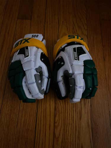 White New Goalie STX Shield 500 13" Lacrosse Gloves