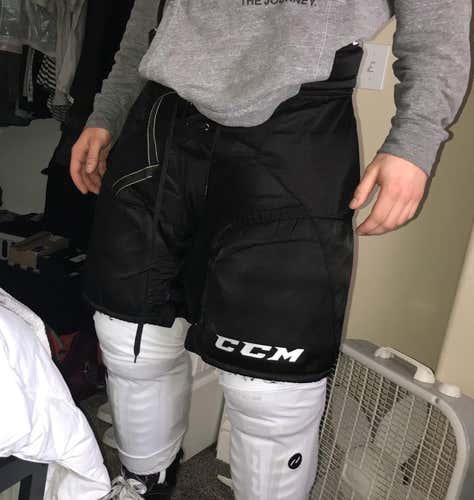 Black Senior Large CCM Super Tacks Hockey Pants