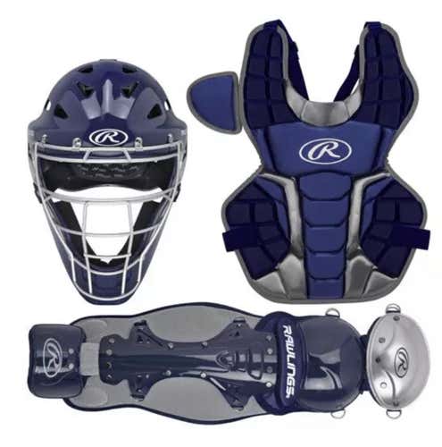 New Rawlings Adult Catcher's Gear Navy & Silver