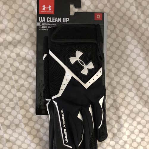 NWT XLUnder Armour Clean Up Batting Gloves Black & White