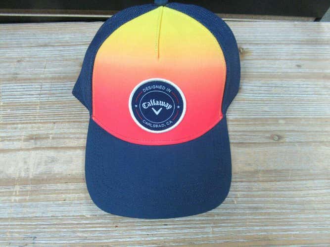 2019 CALLAWAY CARLSBAD TRUCKER SUNSET ADJ PERFORMANCE GOLF CAP / HAT UPF 30+