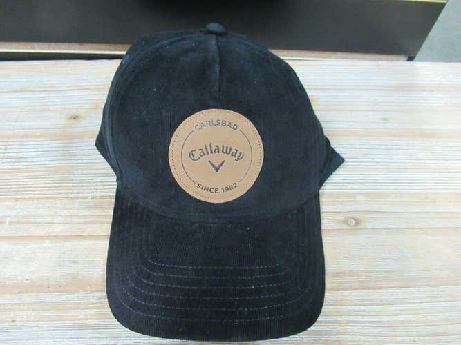 2019 CALLAWAY CARLSBAD BLACK CORDUROY ADJ PERFORMANCE GOLF CAP / HAT UPF 30+