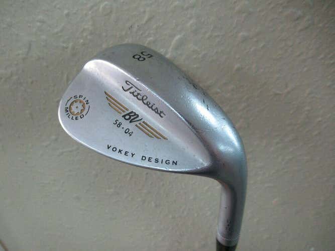 TITLEIST VOKEY SPIN MILLED CHROME 58* LOB WEDGE FACTORY STEEL NEW GRIP