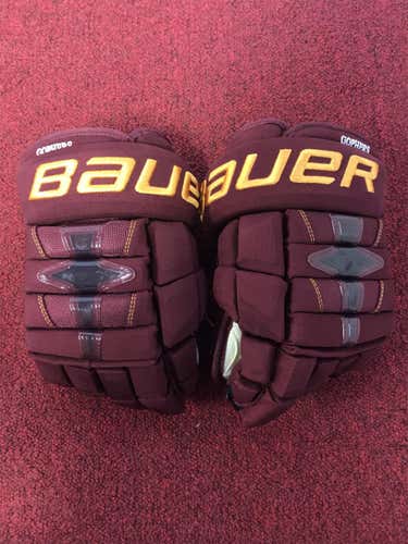 University Of Minnesota Bauer 1n Gloves Size 13 Pro Stock Item#MINNG1n