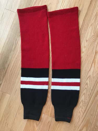 Red/Black/White 30” Senior Socks
