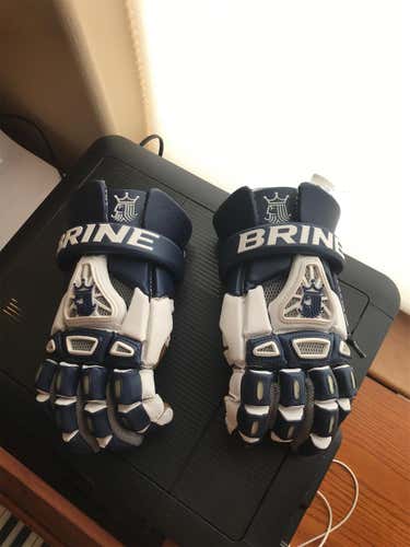 White New Player Brine King IV 12" Lacrosse Gloves