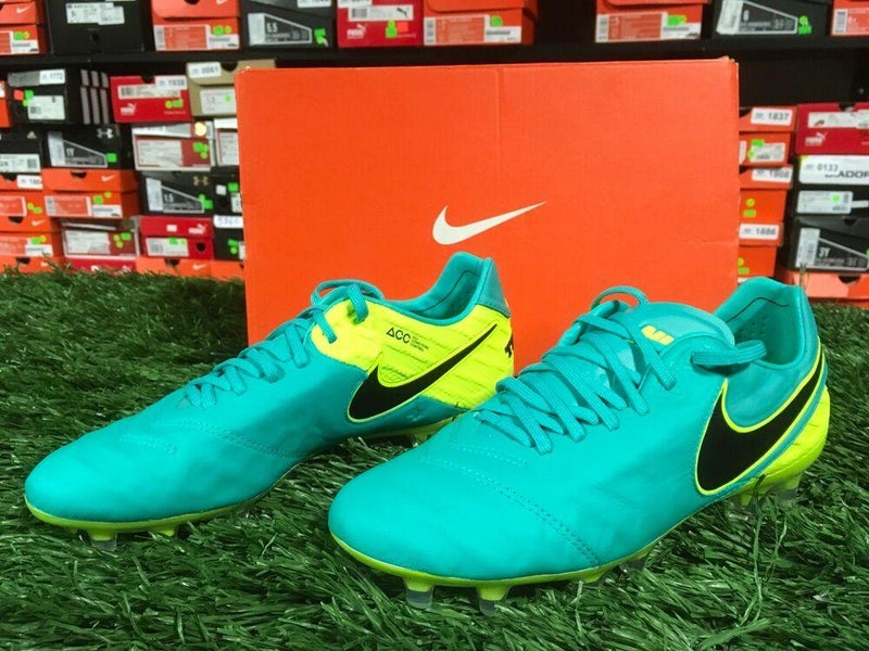 Betasten markering alias Size 5.5 Nike Tiempo Legend VI FG Soccer Cleats Teal / Volt New In Box FIRM  PRICE | SidelineSwap