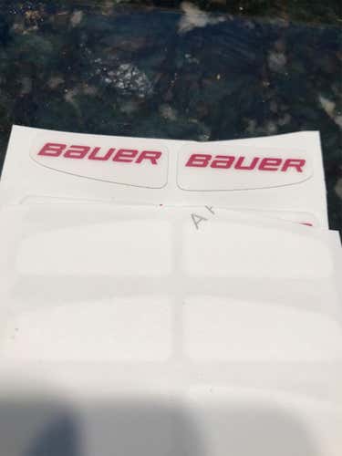 White New Bauer Visor Stickers From Colorado Avalanche