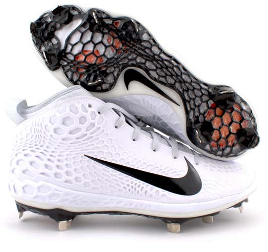 Nike Force Zoom Mike Trout 5 Metal Baseball Cleats White Men's Size 10 Women's Size 11 AH3373-101