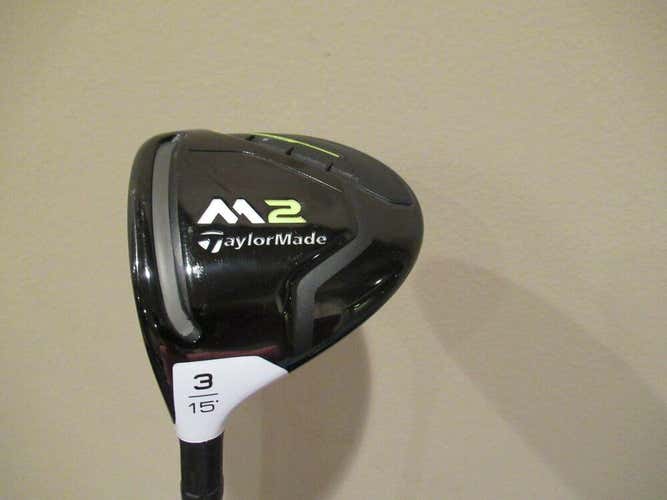 NICE CLEAN 2017 LEFT HAND TAYLORMADE M2  FAIRWAY WOOD #3 15* FACTORY STIFF FLEX