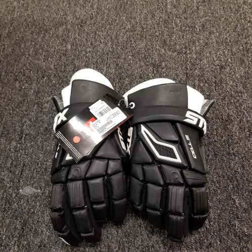 Black New Player STX Cell III Lacrosse Gloves 14"