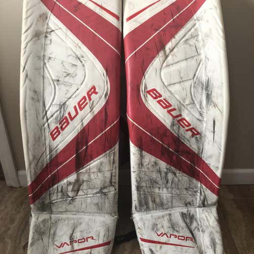 Red Used 34" Bauer Vapor 1X Goalie Leg Pads