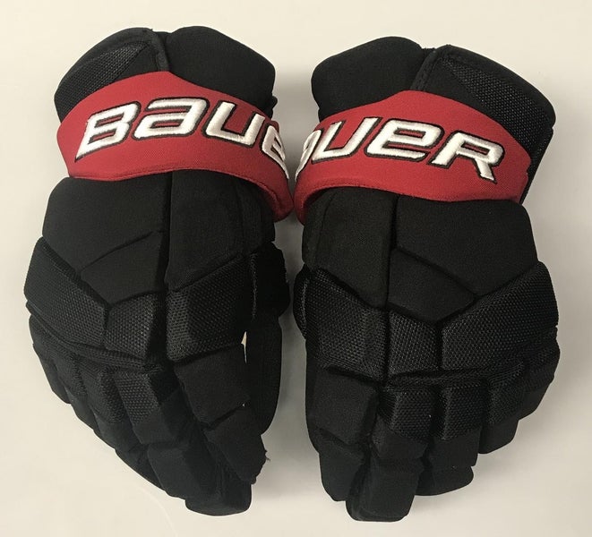 Bauer Supreme 2s Pro Stock Custom Hockey Gloves 13" NU Huskies #9 Worn Once (6036)
