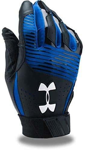 Black New YOUTH Small Under Armour Clean UP Batting Gloves BLK/BLUE