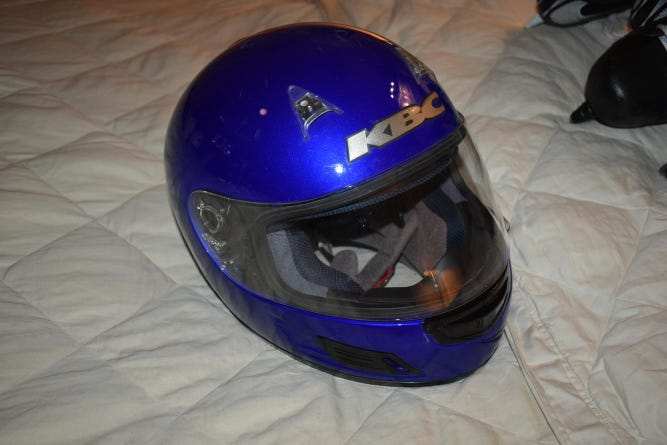 KBC TK-8 Full Face Helmet, Blue, Large