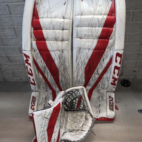 Red Used 34" CCM Extreme Flex lll Pro Stock Goalie Leg Pads