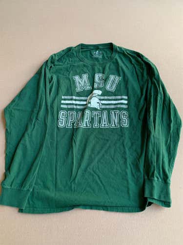 Green Men's Michigan State Spartans Large Long Sleeve Shirt
