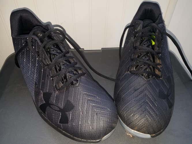 Used  UNDER ARMOUR Mens BH Bryce Harper 2 Low ST Baseball Cleats Black Size 10